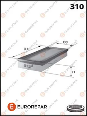 EUROREPAR 1616247680 Hava Filitresi 1444GH 1444VH 1444VJ 1444X0 1444X1 1444CZ 1444EC 1444EF 1444X4 1444CF