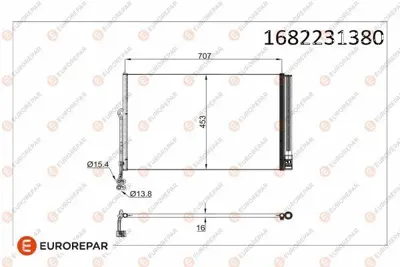 EUROREPAR 1682231380 Klima Radyatörü 1682231380
