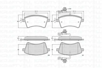KRAFTVOLL 07010323 On Fren Balatasi Kangoo Iii 08> Mercedes Citan 13>21 1.2 Tce 1.5 Dci 1.6 410601334R FBP3796 573284J WBP24693B 573284JC MDB2963 BBP2349 2469302 601010 573414J