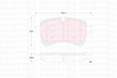 KRAFTVOLL 07010326 Arka Fren Disk Balata Daily Iv 06> Daily V 11> Tum Modeller 05 06> 42555917500055564