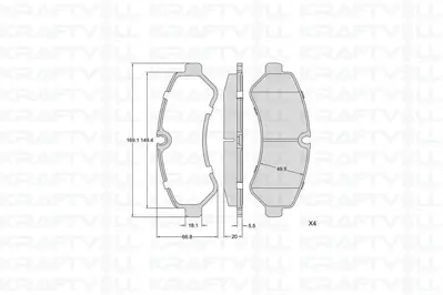 KRAFTVOLL 07010334 Fren Balatasi Arka Mercedes Sprinter 907 18> T2783 A9074208700 872035 PAD2380 1170948 82212760 8DB355039131 A9074205201 ADBP420058 P50150