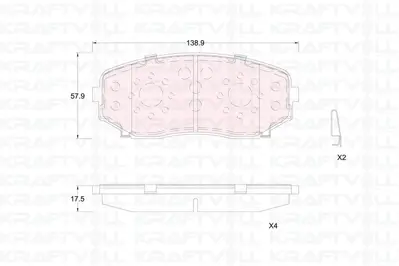 KRAFTVOLL 07010355 On Fren Balatasi Mazda Cx 7-Cx 9 2007-2014 4605C248 GDB8027 606664 DP61794 DP41794R 2351503 TKY83328Z DP1794 8DB355041191 126702