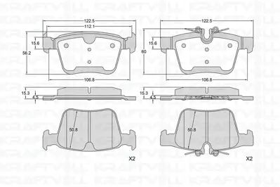 KRAFTVOLL 07010380 Fren Balatasi Arka Evoque 12-18 Discovery Sport 15> Xe Range 15> Xf 16> E-Pace 17> LR110327 T2H9989 1051270 2214101 LR090707 PP0313AF 601473 LR095295 MDB3783 LR061385