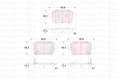 KRAFTVOLL 07010418 Fren Balatasi Arka 500l 12> 1.4 1.6d Mjet Egea 16-> 77366595 P23156 111050 601399 2597316815 LP3246 363700202324 82210120 363700423156 77367914