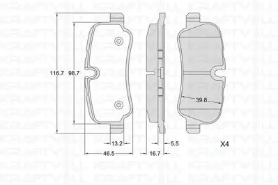 KRAFTVOLL 07010429 Fren Balatasi Arka Discovery 3 05-09 Discovery 4 2.7-3.0-5.0 10-16 Range Rover Sport 05-13 3.0-5.0 R LR015519 SFP500140 2419201 SP2234 LR032903 LR032060 LR055454 181661700 GDB1632 LR032377
