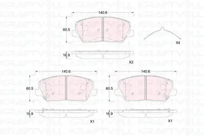 KRAFTVOLL 07010435 On Fren Balatasi Hyundai I30 2012-> Elantra 2010-> Kia Ceed 2012-> 58101 A6A20