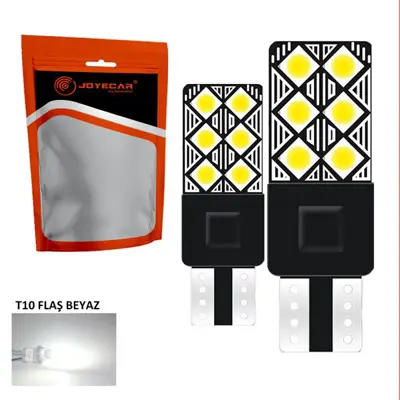 İthal RT10B Joyecar Flaslı T10 Led Far Ampulu | Beyaz 2 Adet FIAT064 FWE PEUGEOTP0DW ROLLSROYCE9520093 SCANIA1406068 X