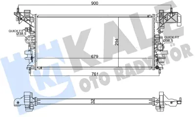 KALE 363615 Su Radyatoru Opel Astra K 1.4 1.6cdti 15-19 Mt [brazing] [32mm]  39185892