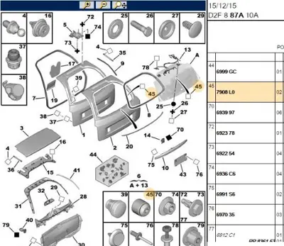 PSA 7908.L0 Bagaj Kapak Takozu 3552701 7908L0