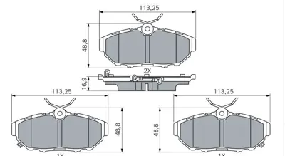 Bosch 0986460264 Fren Balatasi Ford Mustang Arka DR3Z2200B DR3Z2200C
