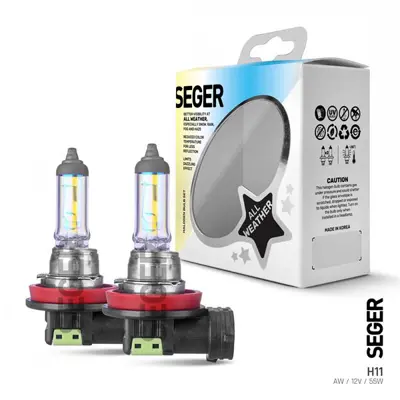 İthal SEGER 211222 Halojen Ampul H11 12v 55w Pgj19-2 Aw (3000 K) 