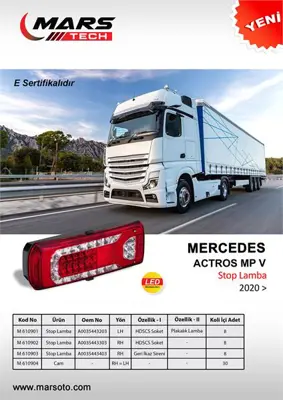 MARS 610902 Stop Lambasi Komple  Sag Ledli Hdscs  Mercedes Actros Mp V  0035443303 A0035443303