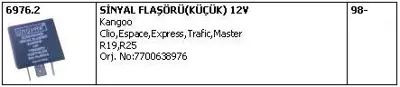 UNUVAR 1090 Flaşör Rölesi 6976.2 Kango Clio Küçük 12 Volt 7700638976