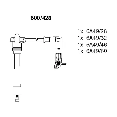 BREMI 600.428 Ignition Cable Set 134333 346248 4206 46474814 49505 51278107 73914 85648 88604206 941095980634 B181 DKB755 EC7113 RCFT633 T998B XC1179 ZEF1201 ZK1315