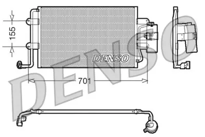 DENSO DCN32025 Condenser. Air Conditioning Vw New Beetle 9c. 1c. 1C0820413 35300 350203272000 53325 817427 1C0820411 1C0820413E 42210N AC228001S 8FC351037654