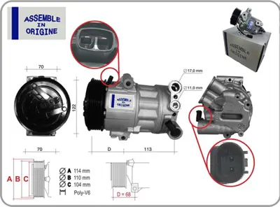 GUA 41320 Klima Kompresörü Sifir Ürün Fiat 500x 334_ 1.3 51962459 52055449 14129 1141500 K14129 670092 700511331 94010834 51962334 105712