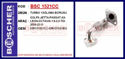 İthal 1521CC Egr Borusu Golf5-Jetta-Passat-A3-Leon-Octavia 1.9- 038131521CC 038131521BQ