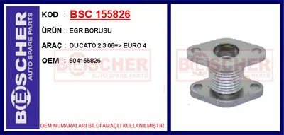 İthal 155826 Egr Borusu Ducato 2.3 06=-Gt Euro 4 FT84303 504155826 135804 AS503360 503360