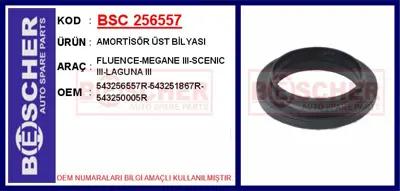 İthal 256557 Amortisör Üst Bilyasi Fluence-Megane Iii-Scenic Ii 543250005R 543256557R 543A06874R 543A03846R 543251867R 543A03826R 31424 KB65533 802448 31401