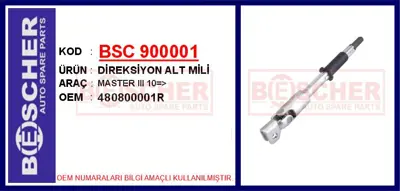 İthal 900001 Direksiyon Alt Mili Master Iii 10=-Gt 480800001R
