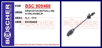 İthal 909468 Direksiyon Mafsalli Mil Ayarlanabilir Slx - Dkş 85009468