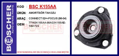 İthal K155AA Amortisör Takozu Connect 02=-Gtfocus 98-04 1061722 FSM5110 672513 801032 50759 SP3159 F85493 19675 88144A 7146410002