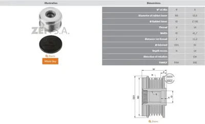 ZEN 5389 Mitsubishi-Renault-Volvo S40-V40 6 Kanal 535002810 VKM03600 7701055871 4555021 V46230013 7701477502 E4R002BTA 8641104006 55594 1225495