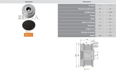 ZEN 5459 Hyundai H1-H100-H200 2.5 Crdi-Kia Sorento 7 Kanal 535007910 D373224A000 373224A001 373214A000 130K00 373224A002 RAK00 59931 I85403 N1180502