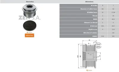 ZEN 5592 Hyundai H1 Cargo-Travel 2.5 Crdi-Kia Sorento I 2.5 535021510 12317790877 1042103731 2706033051 373224A310 F581342 1042103730 354631 359V12 2706033050