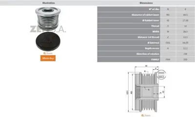 ZEN 5643 Citroen-Mini-Peugeot 6 Kanal 535016610 F00M391140 F00M349870 F560565 12317575518 5350166100 CCP90230GS 11336N YT400166 6014