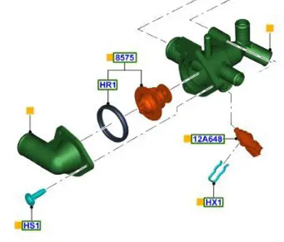FORD OTOSAN BK3Q8A586ABN Yuva Termostat 1731782 349788D 1880238 507788J 1096283 TX6888D 352317001220 TH9009 347788D 94141