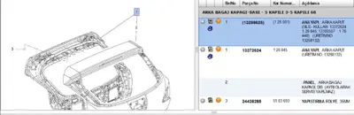 PSA 13380567 Bagaj Açma Kolu 126001 13288625 13321633 13372624 13380567 176123 176440
