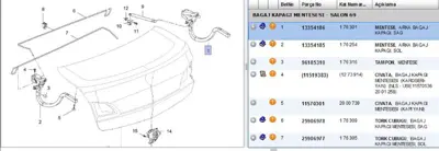 PSA 13354186 Bagaj Kapak Menteşesi : R 21062377 73648 276009 176301