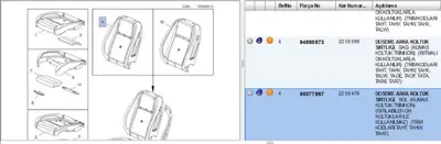 PSA 95077887 Koltuk Süngeri Ön Sol Sırtlık Mokka 2250476 95077887