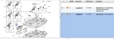 PSA 13348318 Yakıt Depo Dalga Kıran Braketi ASTRAJ 13305008 13348318 815190 815209
