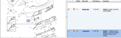 PSA 13348180 O:Destek Opel 13348180 1406314