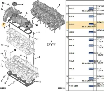 PSA 1682802180 Üst Kapak Contasi 1682802180