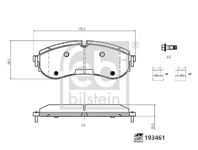 Febi Bilstein 193461 Fren Balatasi Arka 2N0698451A