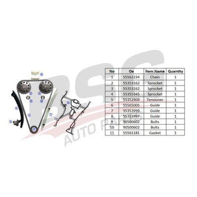 BSG 65-102-007 Eksantrik Zincir Seti 6606022