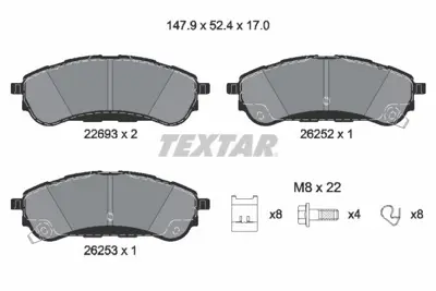 TEXTAR 2269301 Fren Balatasi Arka JB3C2M007AB