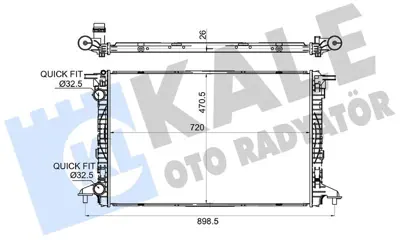 KALE 364280 Su Radyatörü 8W0121251L