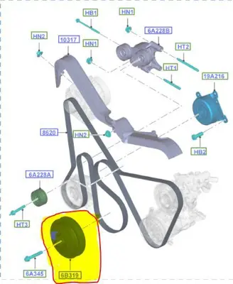 FORD OTOSAN BK3Q6B319CBN Kasnak - Krank 1748942 1727140 BK3Q6B319CA QCD182 204166 33679 TVD1134 80000835 5TVD1134 DPV1210