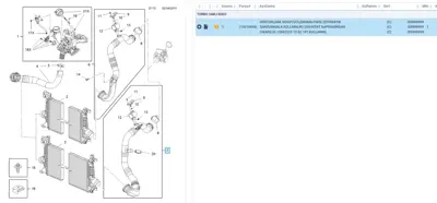 PSA 13345223 İntercool Borusu A14net ASTRAJ GM 1302127, GM 1302191, GM 1302195, GM 13310446, GM 13345223, GM 13345354
