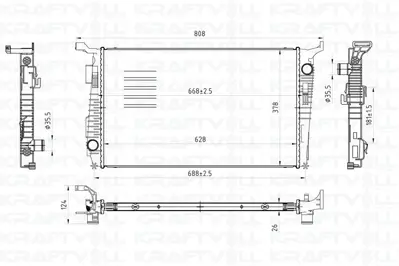KRAFTVOLL 08040114 Motor Radyatoru Duster 1,5dcı 2010> 8200880550 8MK376700241 15002005 8MK376735181 1093118 21170118 637614 346205 53138 490013N