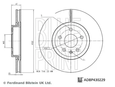 Blue Print ADBP430229 On Fren Diski Mg Hs 1.5 Rx5 Phev 19> 10174827 6188710 D6188710 DDF2702C1D DF8188S 6204J0 5302023 19865062 5300183 85619