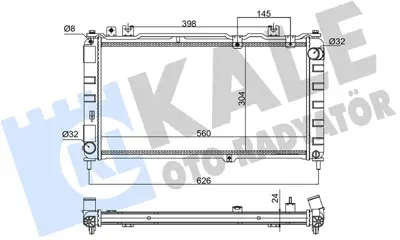 KALE 361690 Motor Su Radyatoru Lada Granta ; Kalina - Datsun Mi-Do ; On-Do (Mt) [mekanik] [24 Mm] 21921301012 LRc0192b 214005PA0D 21900130000811 214005PA0C 21903130000811 21900130001001
