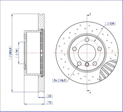 MGA 50490PC Fren Diski  Bmw 1 Seri-E87 On / 1.16-1.18 Performans 34116764629