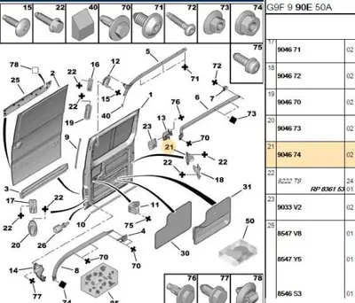 PSA 9046.74 Kapı Kilit Merkezleme 9046.74