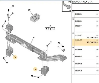 PSA 7106.H9 Ön Panle Bağlan Ayak 7106.H9
