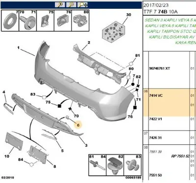 PSA 7414.VC Çeki Demir Kapağı 7414VC